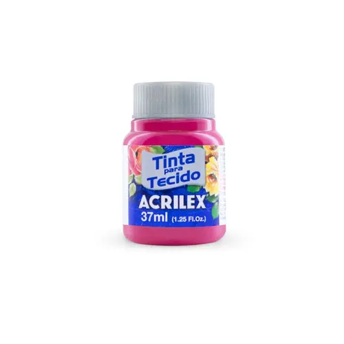 Tinta para Tecido Fosca 37ml Acrilex Rosa Escuro 542 com 12 Unidades