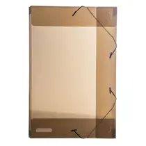 Pasta Aba e Elástico 1/2 Ofício PP 180mmx245mmx25mm Fumê com 50 Unidades