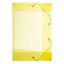 Pasta Aba e Elástico 1/2 Ofício PP 180mmx245mmx25mm Amarela com 50 Unidades