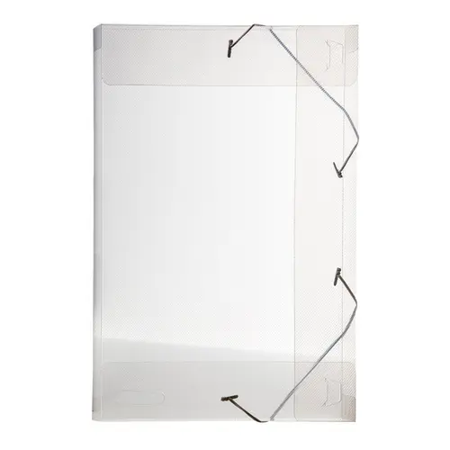 Pasta Aba e Elástico 1/2 Ofício PP 180mmx245mmx25mm Cristal com 50 Unidades