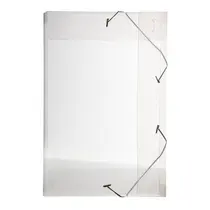 Pasta Aba e Elástico 1/2 Ofício PP 180mmx245mmx25mm Cristal com 50 Unidades