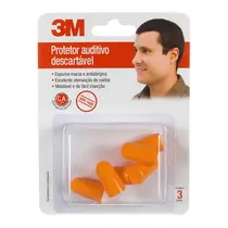 Protetor Auditivo Auricular com 3 Unidades 3M Descartável 12 Unidades