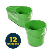 Balde Plastico 10 Litros Plasvale 12 Unidades