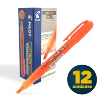 Marca Texto Pilot Lumi Color 200-SL Laranja com 12 Unidades