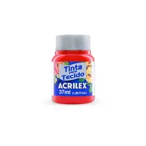 Tinta para Tecido Fosca 37ml Acrilex Vermelho Fogo 507 com 12 Unidades