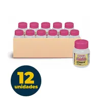 Tinta Fosca PVA Artesanato 37ml Acrilex Branco 519 com 12 Unidades