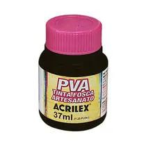 Tinta Fosca PVA Artesanato 37ml Acrilex Preto 520 com 12 Unidades