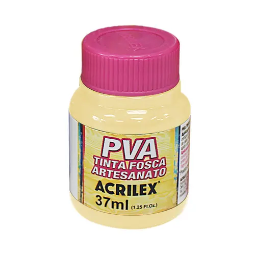 Tinta Fosca PVA Artesanato 37ml Acrilex Amarelo Bebê 808 com 12 Unidades