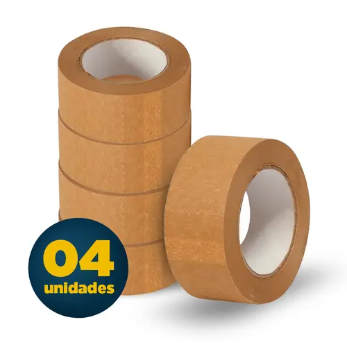 Fita Adesiva Kraft 48mmx50m Marrom com 04 Unidades