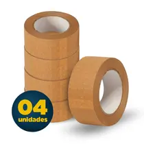 Fita Adesiva Kraft 48mmx50m Marrom com 04 Unidades