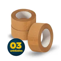 Fita Adesiva Kraft 48mmx50m Marrom com 03 Unidades