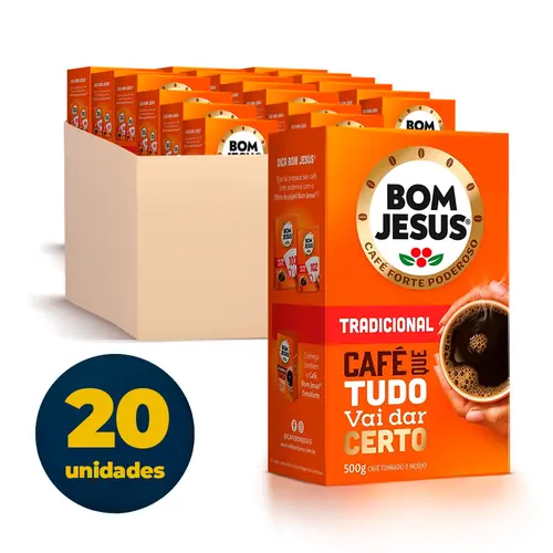Café Bom Jesus Tradicional 500g com 20 Unidades