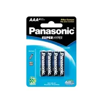 Pilha Palito AAA Ultra Hiper com 4 Unidades Panasonic com 24 Cartelas