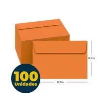 Envelope Convite 16,2cmx22,9cm 80g Color Plus Laranja / Cartagena com 100 Unidades