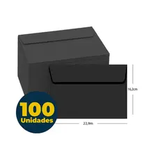 Envelope Convite 16,2cmx22,9cm 80g Color Plus Preto / Los Angeles com 100 Unidades