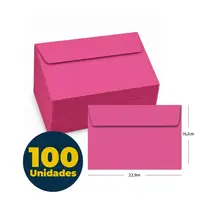 Envelope 16,2cmx22,9cm 80g Convite Color Plus Rosa Escuro / Cancun com 100 Unidades