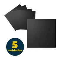 Chapa de EVA A4 20cmx30cm Preto com 5 Unidades