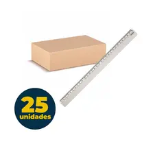 Régua Plástica 30cm Waleu Cristal com 25 Unidades