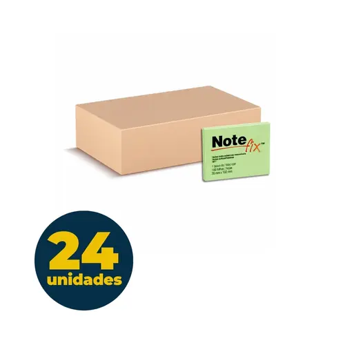 Recado Adesivo Removível 76mmx102mm Notefix Verde 100 Folhas NFX7 com 24 Unidades