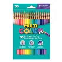 Lapis de Cor 36 Cores Sextavado Multicolor Super com 03 Estojos