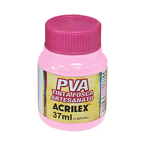 Tinta Fosca PVA Artesanato 37ml Acrilex Rosa Bebê 813 com 12 Unidades