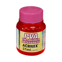 Tinta Fosca PVA Artesanato 37ml Acrilex Vermelho Vivo 541 com 12 Unidades