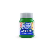 Tinta para Tecido Fosca 37ml Acrilex Verde Musgo 513 com 12 Unidades