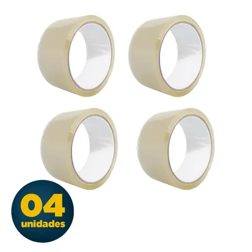 Fita PP 45mmx40m Transparente com 04 Rolos