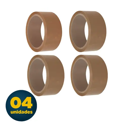 Fita PP 45mmx40m Marrom com 4 Rolos