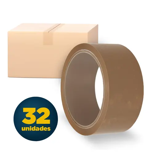 Fita PP 45mm X 40M Marrom 32 Rolos