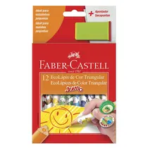 Lápis de Cor Jumbo 12 Cores Faber-Castell Ecolápis com 6 Estojos