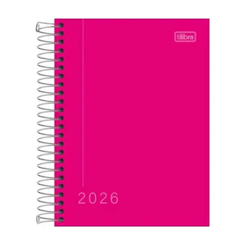 Agenda Espiral 11,7cm x 16,4cm Tilibra Pepper Rosa 2026