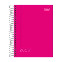 Agenda Espiral 11,7cm x 16,4cm Tilibra Pepper Rosa 2026