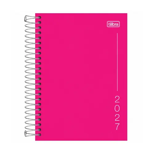 Agenda Espiral 11,7cm x 16,4cm Tilibra Pepper Rosa 2027