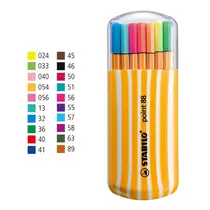 Caneta Porosa 0.4mm Stabilo Point 88 Estojo 20 Cores 8820-022