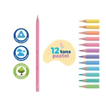 Lápis de Cor 12 Cores Triangular Mega Tris Soft Color Tons Pastel