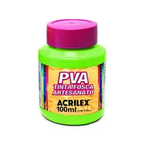 Tinta Fosca PVA Artesanato Plástica 100ml Acrilex 510 Verde Folha com 6 Unidades