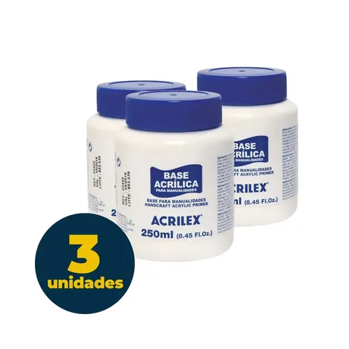 Base Acrílica Artesanato 250ml Acrilex C/ 3 unidades