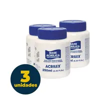 Base Acrílica Artesanato 250ml Acrilex C/ 3 unidades