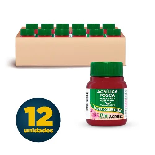 Tinta Acrílica Fosca 37ml Acrilex 550 Purpura 12 Unidades