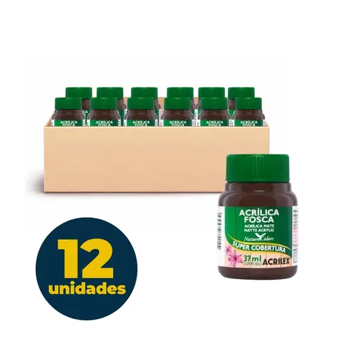 Tinta Acrílica Fosca 37ml Acrilex 896 Rustico 12 Unidades