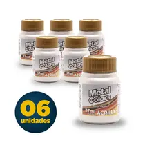 Tinta Acrílica Metal 37ml Acrilex Prata 06un