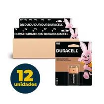 Bateria Alcalina 9V Duracell com 12 Unidades