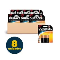 Pilha Média C Alcalina 2 Unidades Duracell com 8 Pacotes