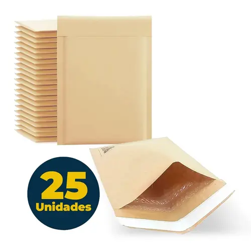 Envelope Saco Kraft Bolha 250mm x 350mm 110g com 25 Unidades