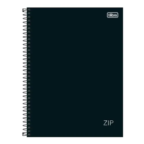 Caderno Universitário Capa Dura 1 Matéria 80 Folhas Tilibra Zip Preto 4 Unidades