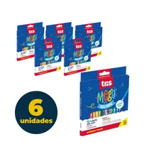 Lápis de Cor Jumbo 12 Cores Triangular Mega Tris Soft Color +Apontador com 6 Unidades