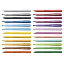 Hidrocor 24 Cores Faber-Castell Ponta Vai e Vem 3 Unidades