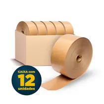 Fita Gomada 70mm x 160m sem Reforço com 12 Unidades