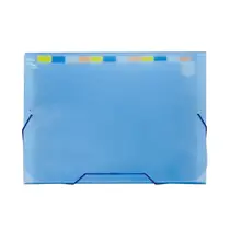 Pasta Sanfonada Plastica A4 12 Divisorias Azul
